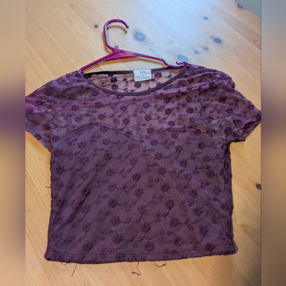 Pins & Needles Purple Crop Fitted T-Shirt